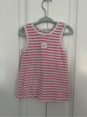 Kissy Kissy baby girl 9 months terry cloth beach cover up dress pink white